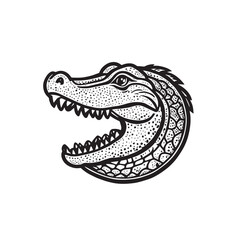 Crocodile Head Silhouette Minimalist Icon
