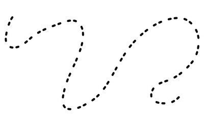 black dashed line. abstract wavy squiggle dashed line. vector illustration.