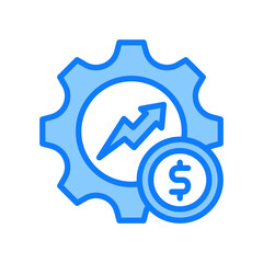 Efficiency blue icon 