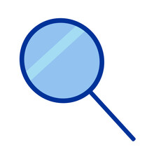 Vector illustration of a magnifying glass icon or search symbol in a flat and modern style.