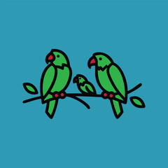 two birds on a branch Ai generated