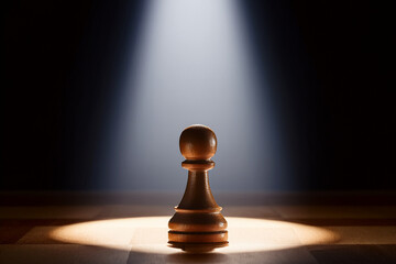 A dramatic photo of a pawn, inspiring youth to overcome fear and embrace their potential.
