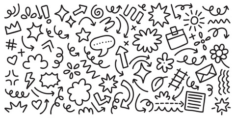 Hand drawn cute doodle element illustration