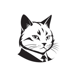 Minimal Cat Logo Clean Mono line Animal Design for Business or Creative Studio