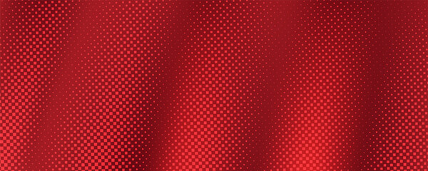 Red diagonal geometric shapes with halftones. Modern fiber texture. Suitable for booklets, brochures, banners, posters, pamphlets, covers, and backgrounds. Vector illustration