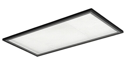 Modern rectangular led ceiling light isolated on transparent background for interior lighting and decoration