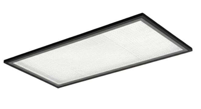 Modern rectangular led ceiling light isolated on transparent background for interior lighting and decoration