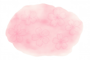 Pink watercolor cherry blossom splash with faint sakura flower patterns, spring blooming decorative element