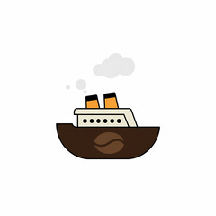 Obraz premium Coffee ship illustration