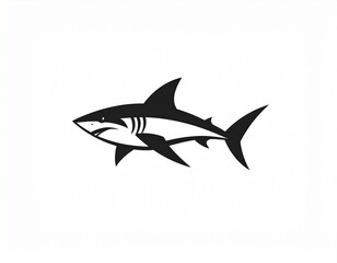 Obraz premium Shark in Silhouette: A sleek, dynamic silhouette of a shark glides gracefully, embodying power and stealth within its watery domain.