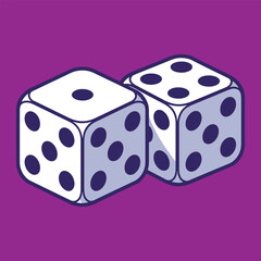 Vibrant Two Dice Vector Art for Casino Themed Graphics