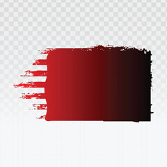 Dynamic grunge brush stroke vector with a rough, distressed edge and a striking red-to-black gradient fade. Ideal for energetic designs, banners, gaming art, sports branding, or bold marketing visuals