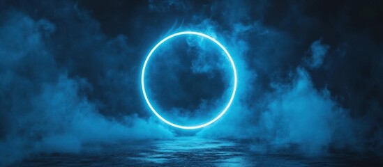 Neon Circle in Smoke