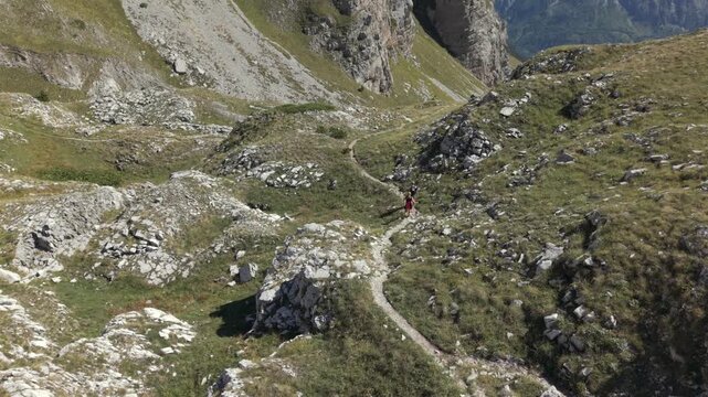 Albanian mountains explored with a trail running session to the Balkan peaks follow by a drone from top