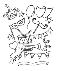  princess doodle set hand drawn sketch vector illustration