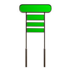 Multi-panel Green Signpost with Blank Display Areas