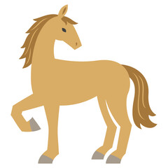 振り返る茶色い馬のイラスト