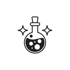 Magic Potion Bottle Icon with Sparkles