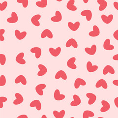 Vector seamless pattern with hand-drawn hearts. Suitable for printing, wallpaper, packaging, cards, web design, scrapbooking, and stickers.