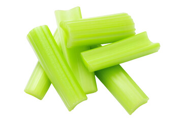 Fresh vibrant celery stalks piled for healthy eating and cooking inspiration