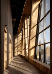 Obraz premium sustainable architecture with natural ventilation wooden textures large windows realistic lighting