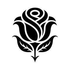 rose silhouette icon vector illustration