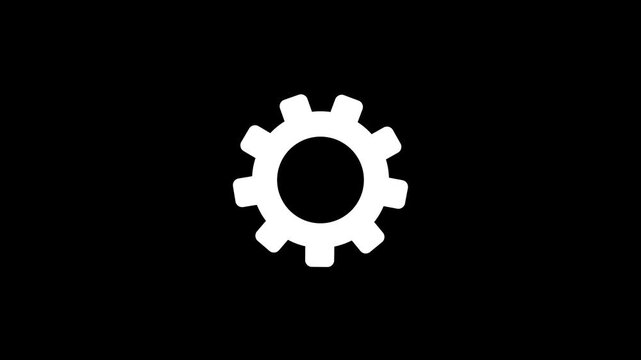 Simple black gear icon vector illustration. Minimal cogwheel or settings symbol isolated on white background. Setting Icon Vector Illustration.