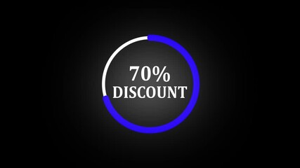 70% discount sign banner for promo video. Special offer discount tags. shop now and enjoy shopping. Popup Promotional Animation. 70 percent off sale discount for shoppers promotion