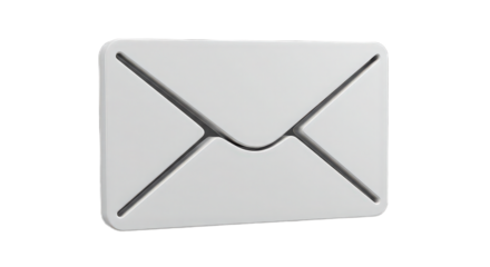 White envelope isolated on transparent background, symbolizing traditional mail, digital communication, and secure correspondence