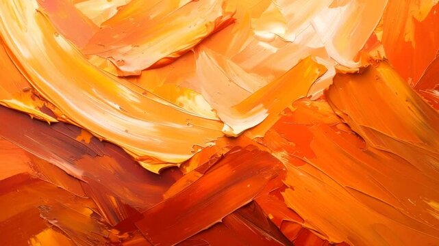 Abstract art orange peach brushstrokes