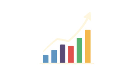 Business growth and success concept. Bar chart with rising arrow showing financial profit and market increase. Data analysis graph for statistics, investment report and progress.