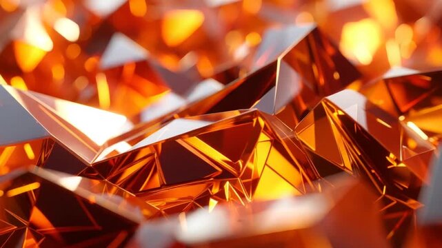 Golden orange crystals closeup