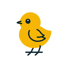 cute cartoon chick flat vector illustration