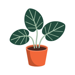 plant sprout in white pot vector icon
