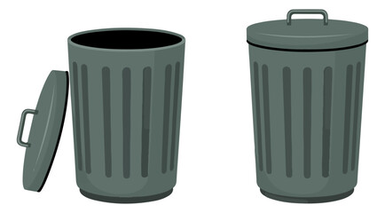 light blue trash can vector icon illustration