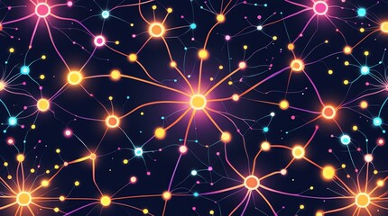 Abstract neural network illustration with glowing nodes and connections