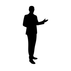 Businessman Presentation Silhouette Vector Illustration