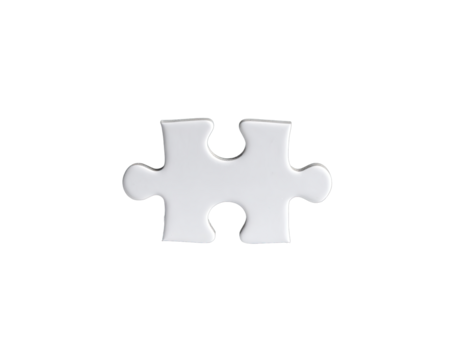 Isolated white jigsaw puzzle piece on a dark background