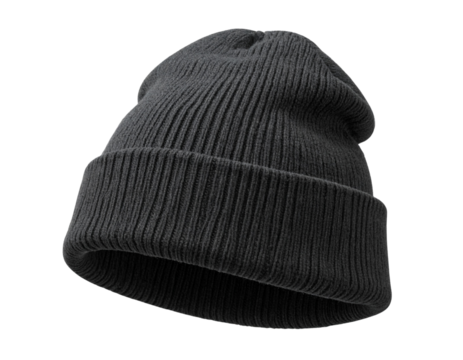  Stylish Winter Beanie with Folded Brim Isolated PNG