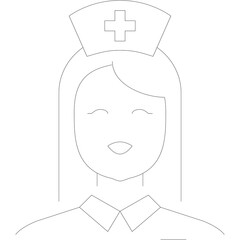 Outline Of A Nurse Wearing A Cap And Uniform Made Of Dotted Lines On A Transparent Background Symbolizing Healthcare And Medical Professionals