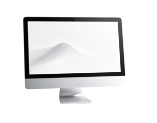 Sleek, modern computer monitor with curved white screen image