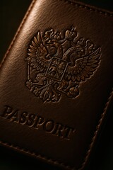 old brown leather passport