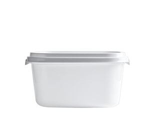 Gray-lid, white plastic, rectangular container