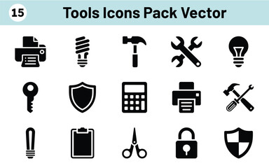 Fototapeta premium Collection of various tool and service icons vector pack