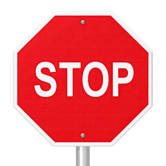 Obraz premium Red octagonal stop sign isolated on a black background