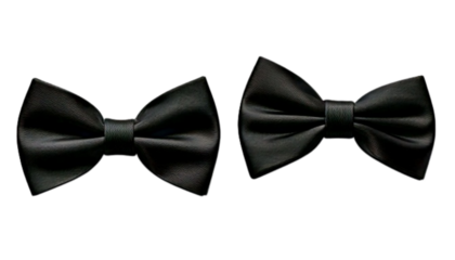 Elegant Black Bow Tie – Classic Formalwear Accessory – isolated on transparent background