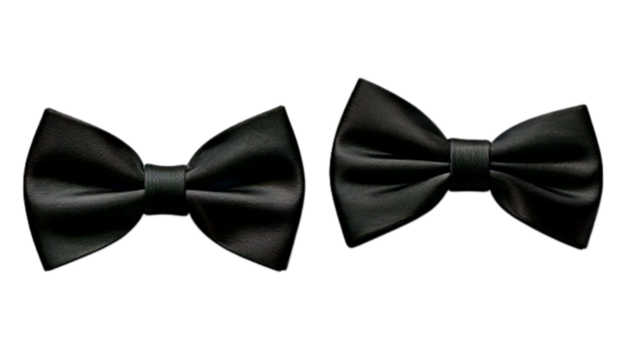 Elegant Black Bow Tie – Classic Formalwear Accessory – isolated on transparent background