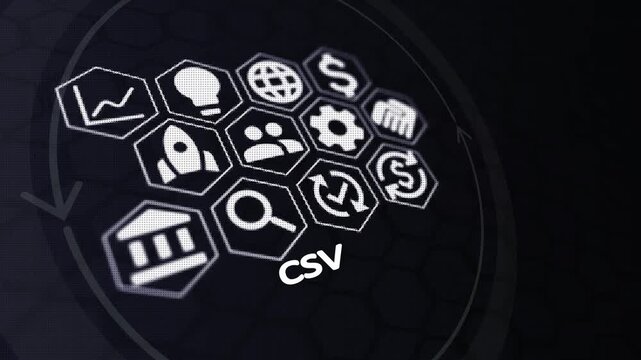 CSV (Comma-Separated Values) &ndash; Data Management and Spreadsheet Concept. technology, business and internet connected icon concept.