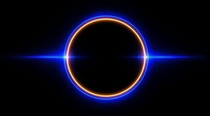 Obraz premium Blue and orange circle with a black background. The blue and orange colors create a sense of contrast and depth