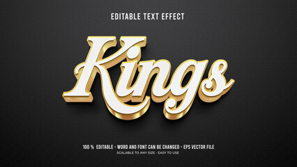 kings editable text effect 3d